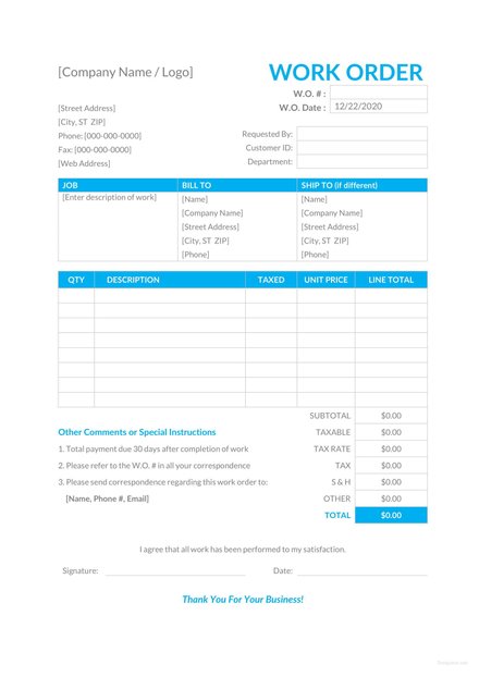 Work-Order-Template
